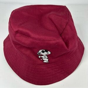 Peanuts reversible bucket hat OS black white/ maroon snoopy